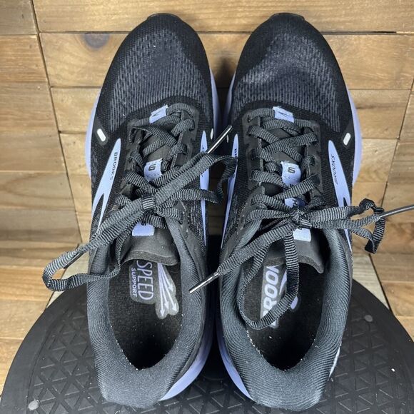 Brooks Launch 9 Womens Size 8 Black Ebony Purple Lace Up Athletic Sneakers - Picture 5 of 10